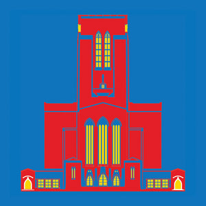 Cabinet of Curiosity Studio print of Guildford Cathedral made during an artist residency and exhibition at Guildford Cathedral for the Peoples Cathedral Project